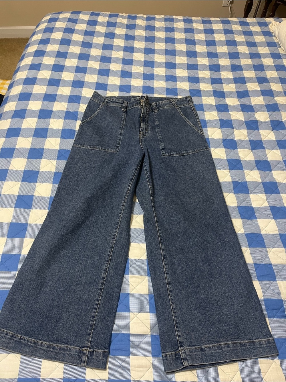 GAP DENIM HIGH RISE WIDE LEG CROPPED
